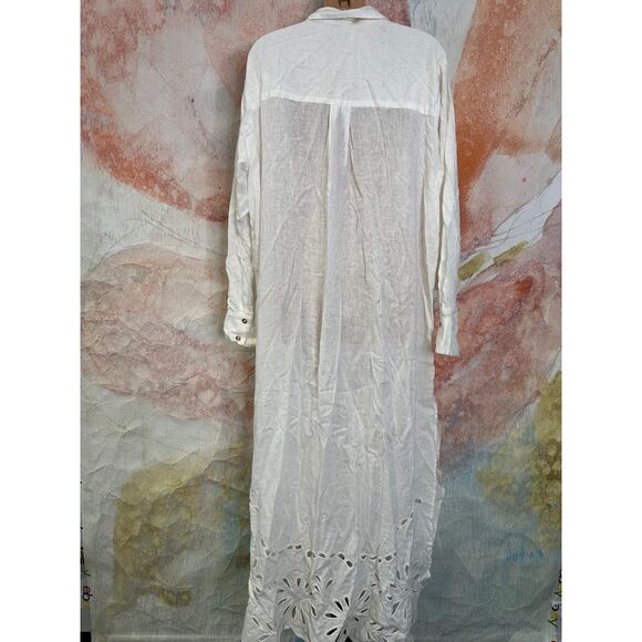 Anthropologie X Celandine Eyelet Button-Front Maxi Shirt Dress - Picture 5 of 6